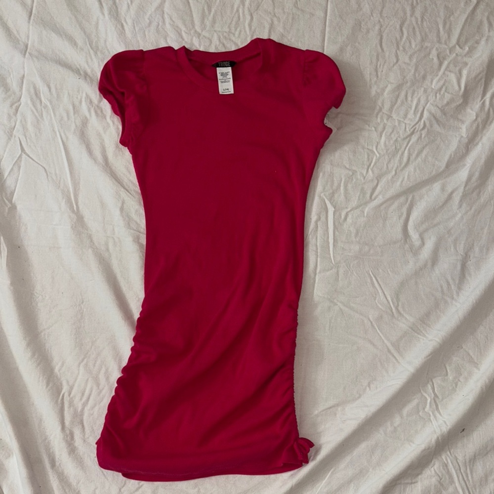 Kids Casual Pink And Red Dress